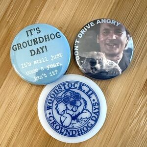 Groundhog Day Themed Button Set